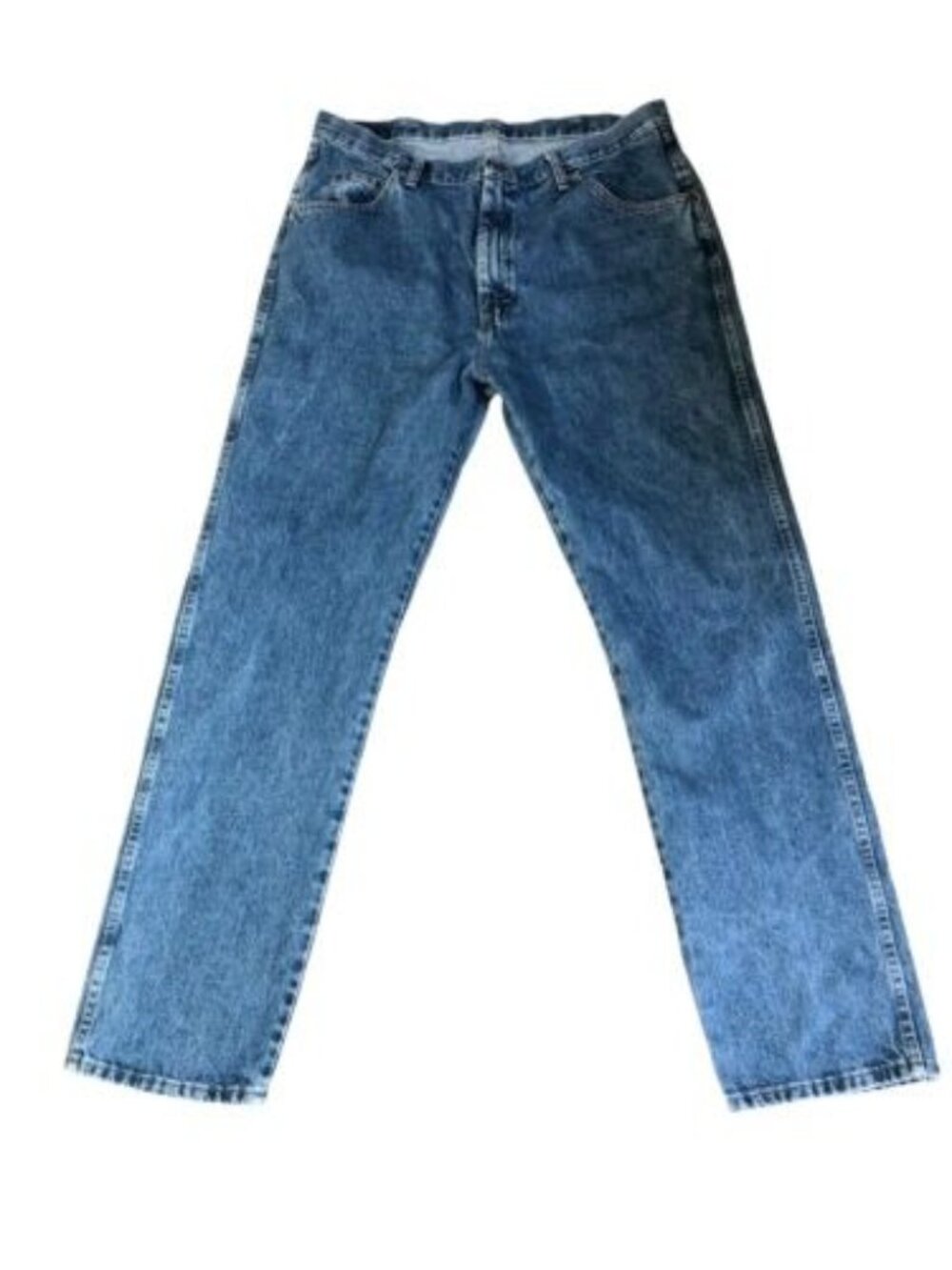 Wrangler Jeans Mens 38x34 Cotton Denim Blue Pants Regular Fit Straight Leg